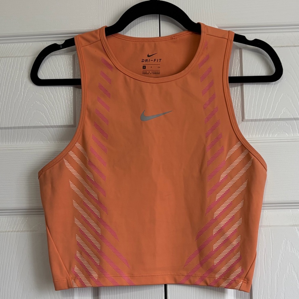 Nike Orange Crop Tank with Pink Accents